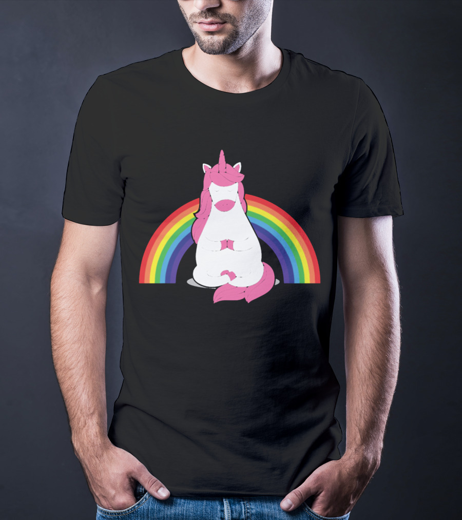 Yoga Unicorn Rainbow Funny Gym Workout Humor Cool Unicorn T-Shirt