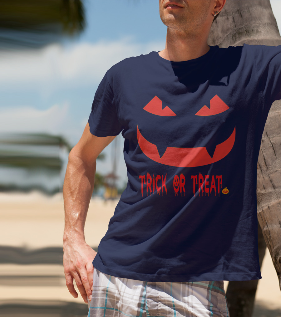HALLOWEEN Trick Or Treat Jack-o'-Lantern Face T-Shirt