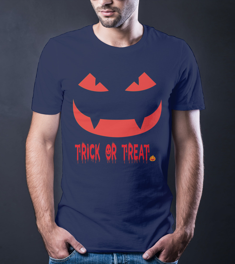 HALLOWEEN Trick Or Treat Jack-o'-Lantern Face T-Shirt