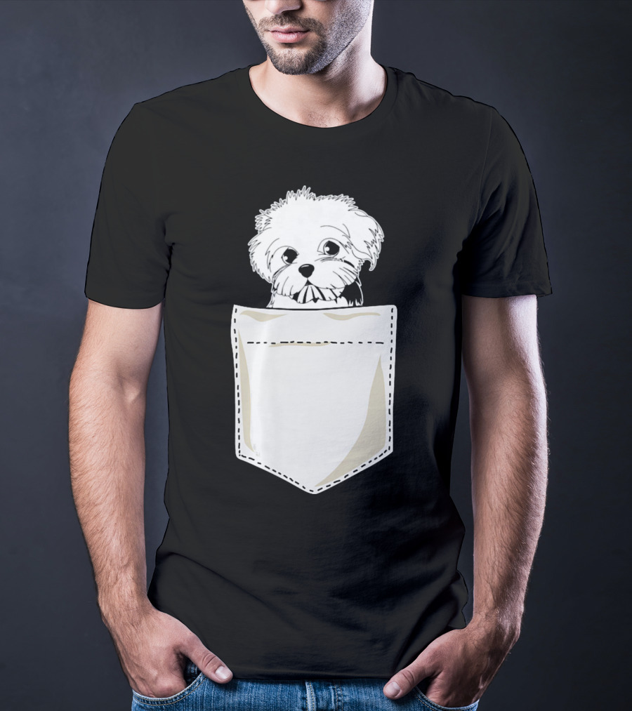 Best For Christmas Maltese Dog In Pocket T-Shirt