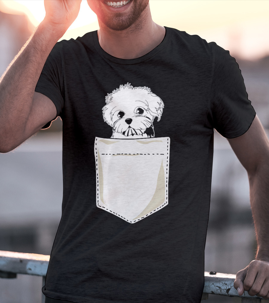 Best For Christmas Maltese Dog In Pocket T-Shirt