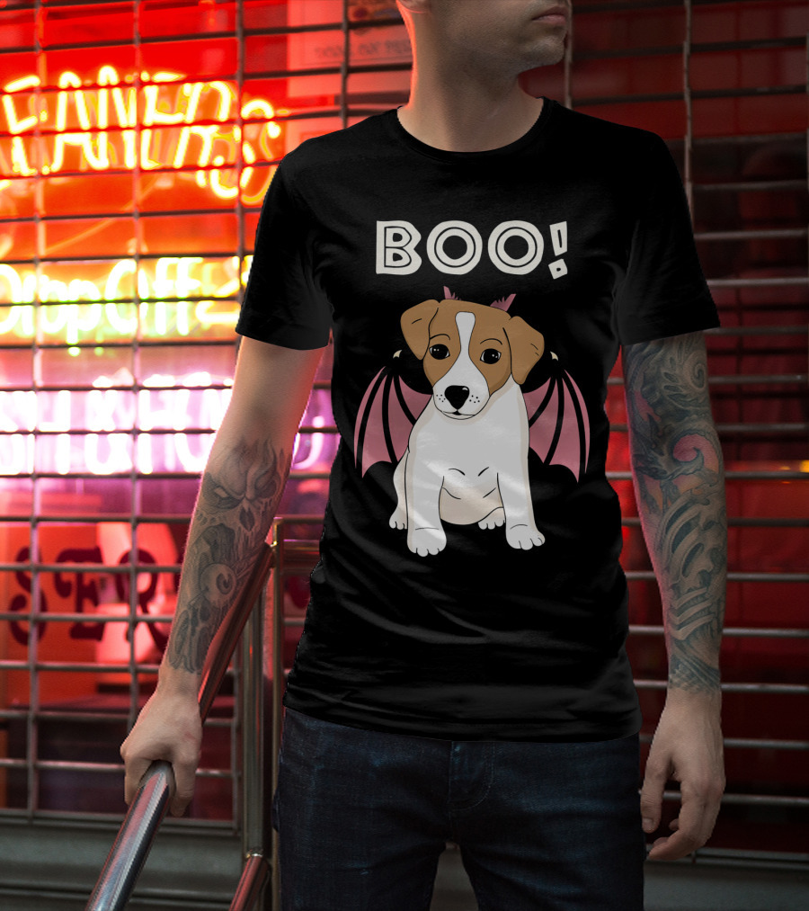 BOO Jack Russell Terrier With Bat Wings T-Shirt