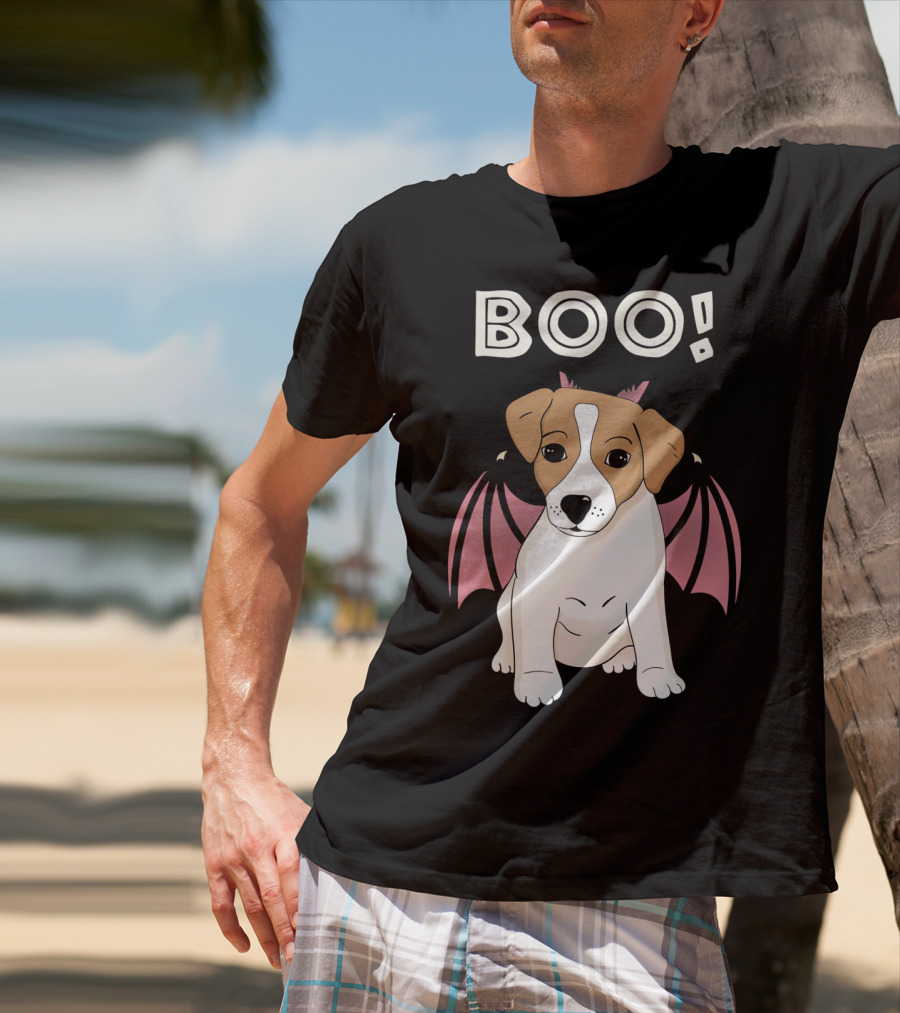 BOO Jack Russell Terrier With Bat Wings T-Shirt