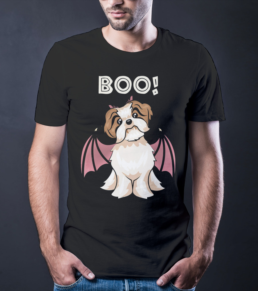 BOO Shih Tzu With Bat Wings T-Shirt