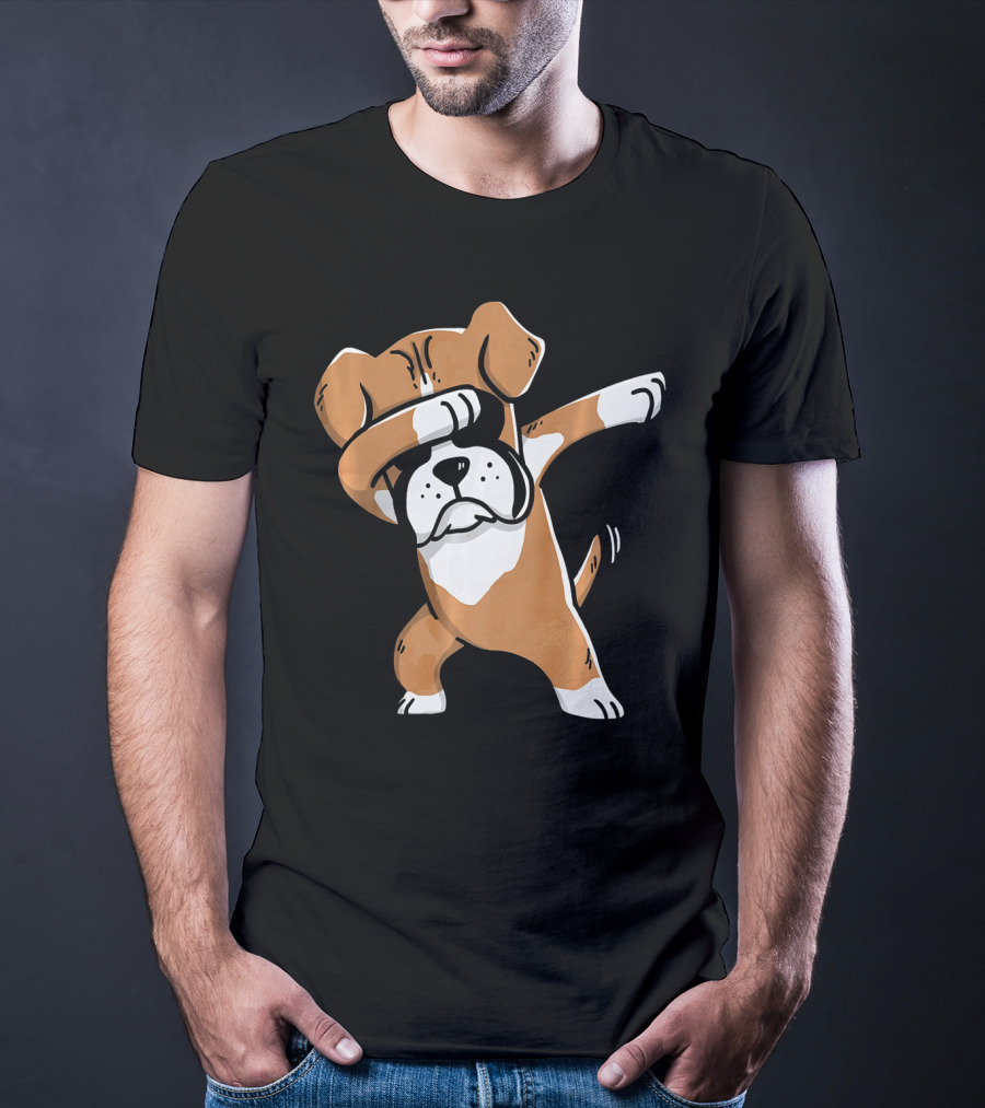 Kids Funny Dabbing Boxer Dog T-Shirt