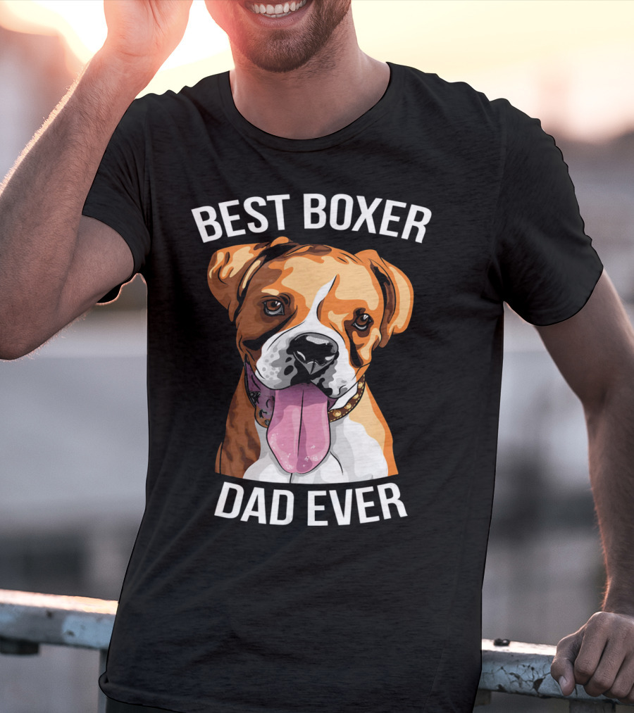 BEST BOXER DAD EVER Boxer Dog T-Shirt