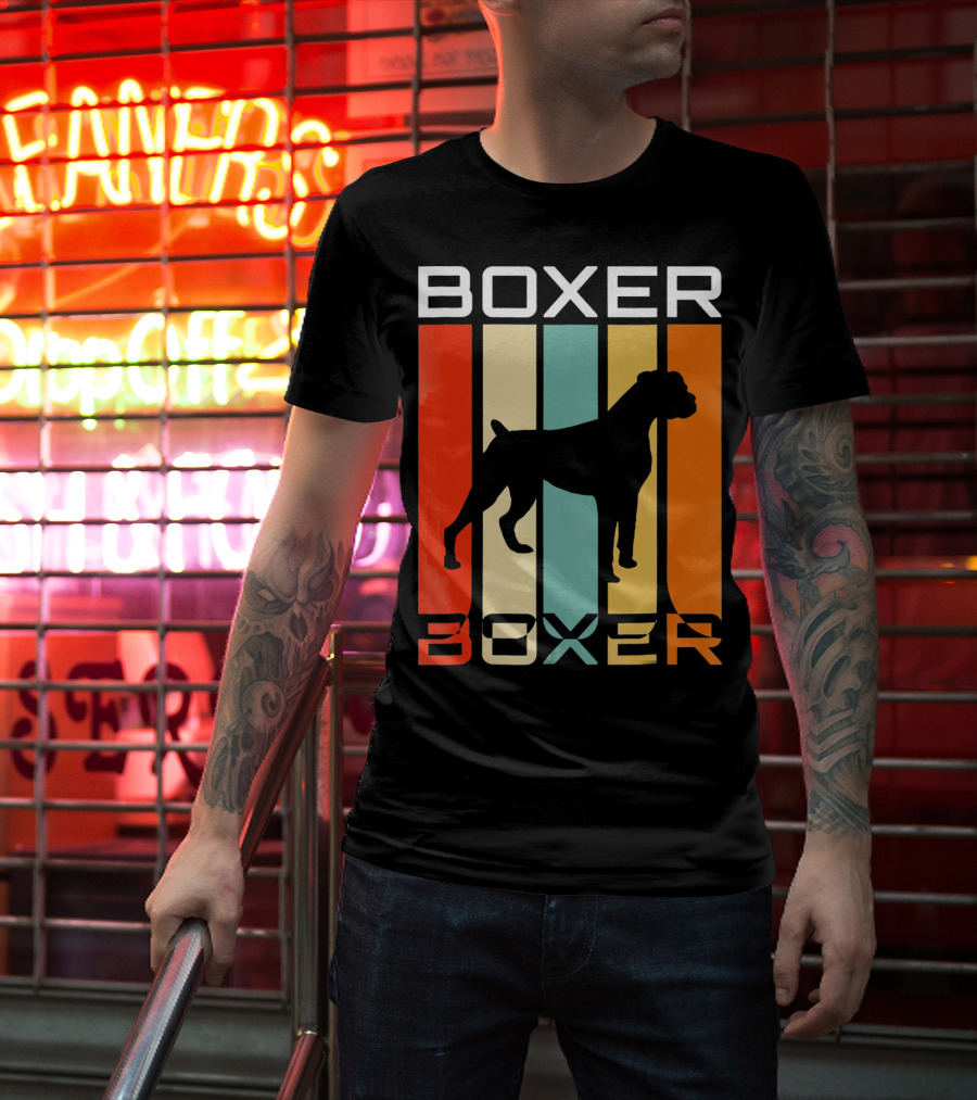 Boxer Dog Retro 70s Vintage Boxer T-Shirt