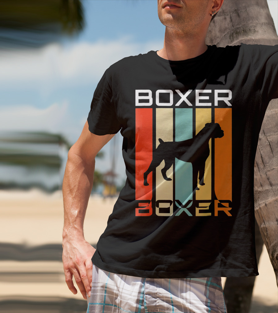 Boxer Dog Retro 70s Vintage Boxer T-Shirt