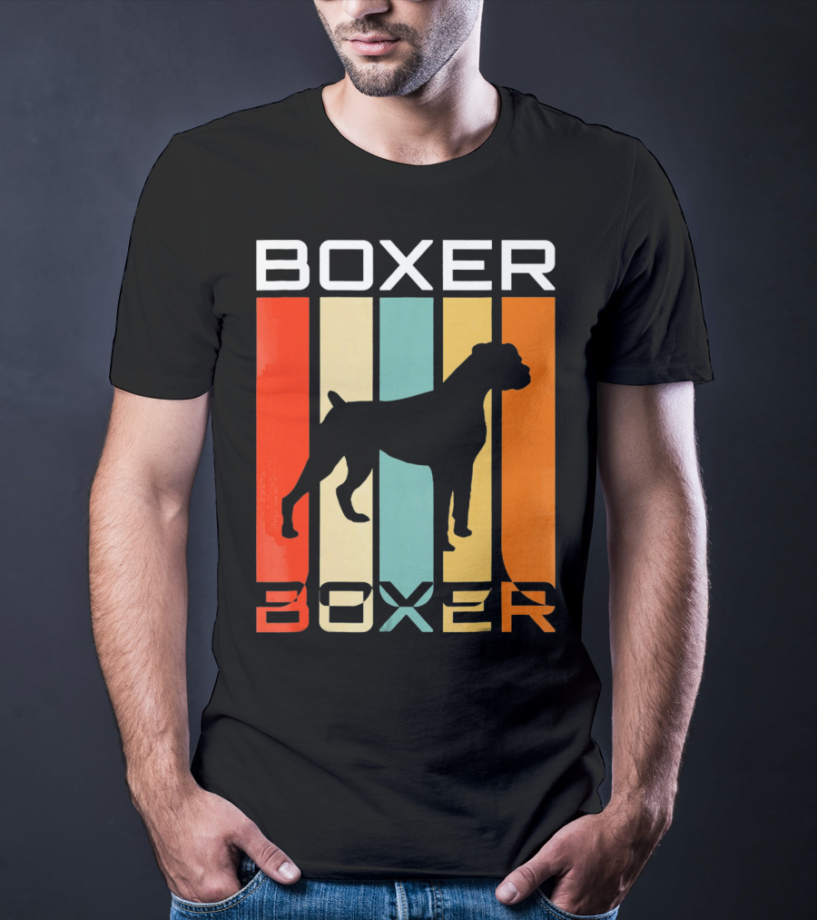 Boxer Dog Retro 70s Vintage Boxer T-Shirt