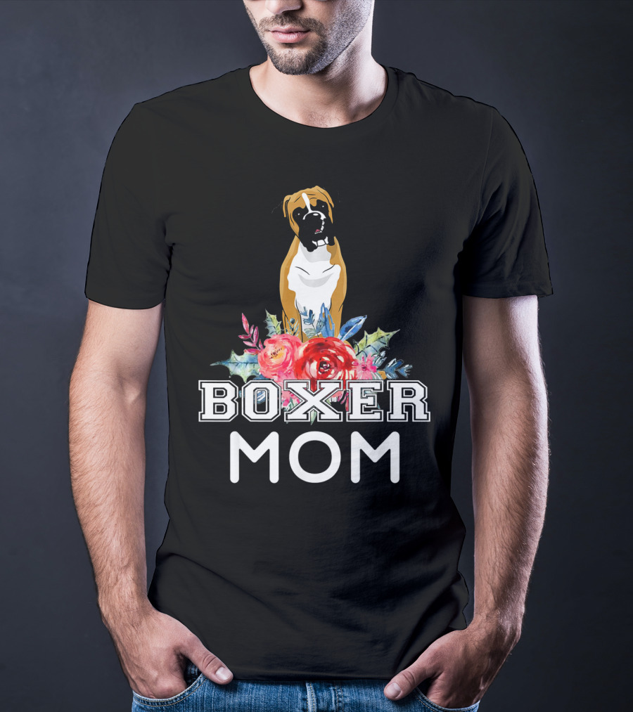Boxer Mom Floral T-Shirt