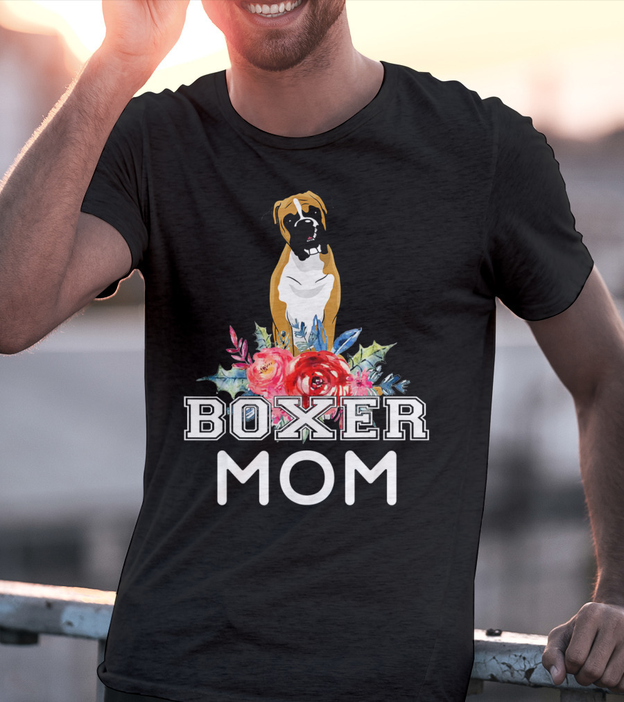 Boxer Mom Floral T-Shirt
