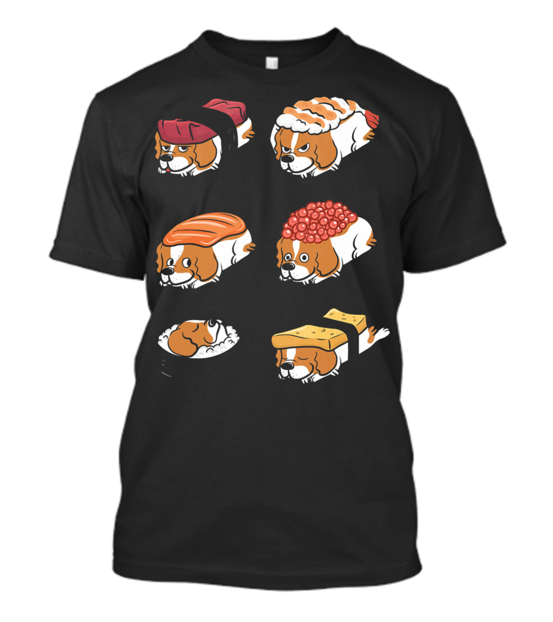 Cavalier King Charles Spaniel Nigiri Sushi Roll Variations T-Shirt