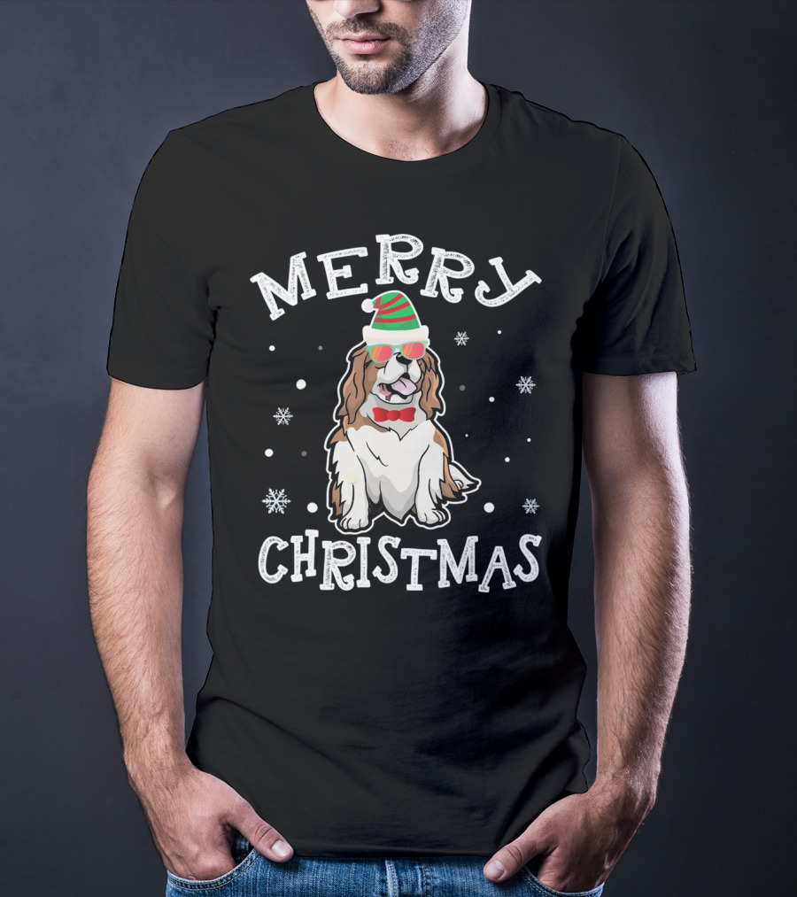 CAVALIER KING CHARLES SPANIEL Merry Christmas Noel Hat T-Shirt