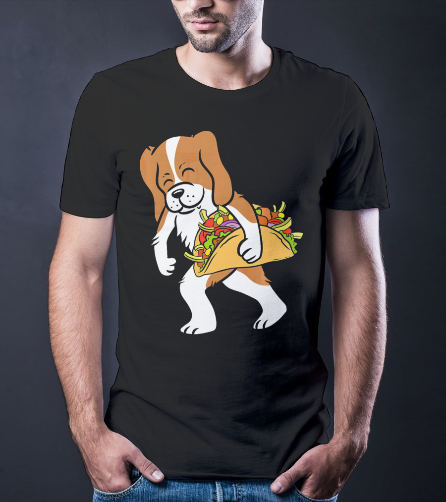 Cavalier King Charles Spaniel Carrying Taco With Vegetables T-Shirt