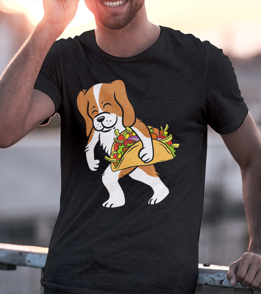 Cavalier King Charles Spaniel Carrying Taco With Vegetables T-Shirt