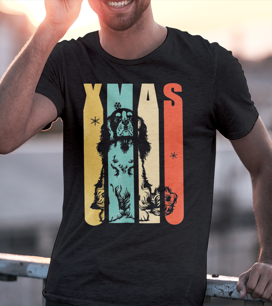 Xmas Cavalier King Dog Vintage T-Shirt