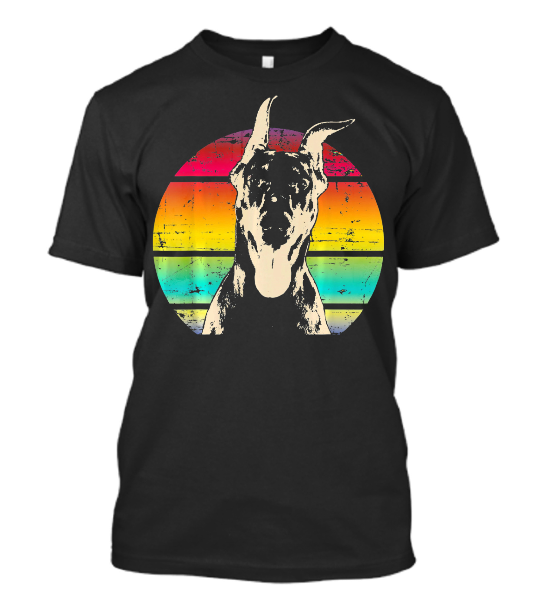 Retro Sunset Doberman Pinscher T-Shirt