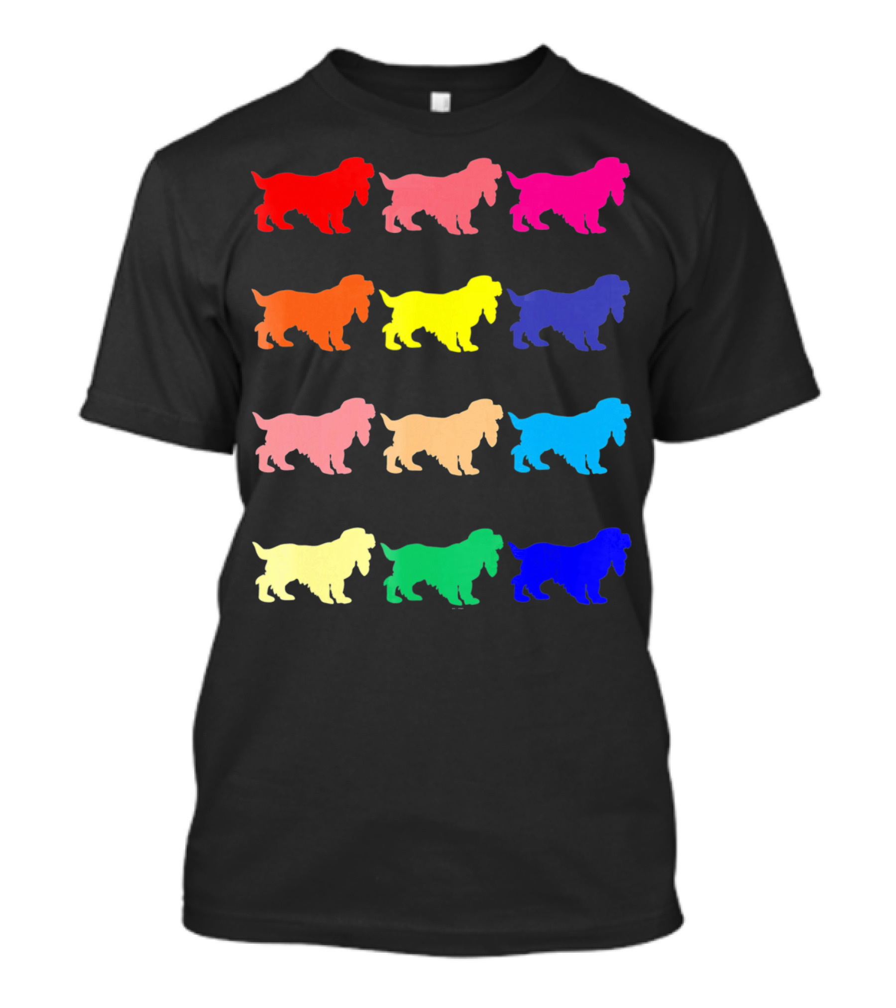 Cocker Spaniel Dog Lovers Multicolored Pop T-Shirt