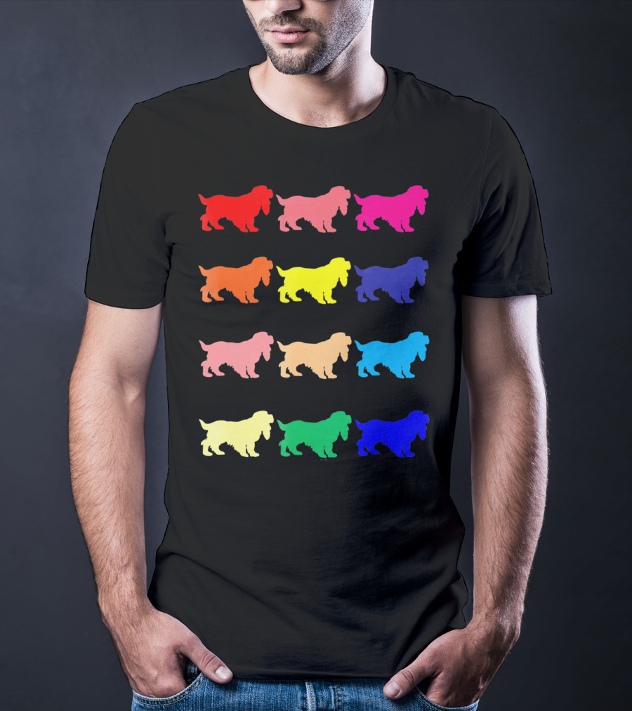 Cocker Spaniel Dog Lovers Multicolored Pop T-Shirt