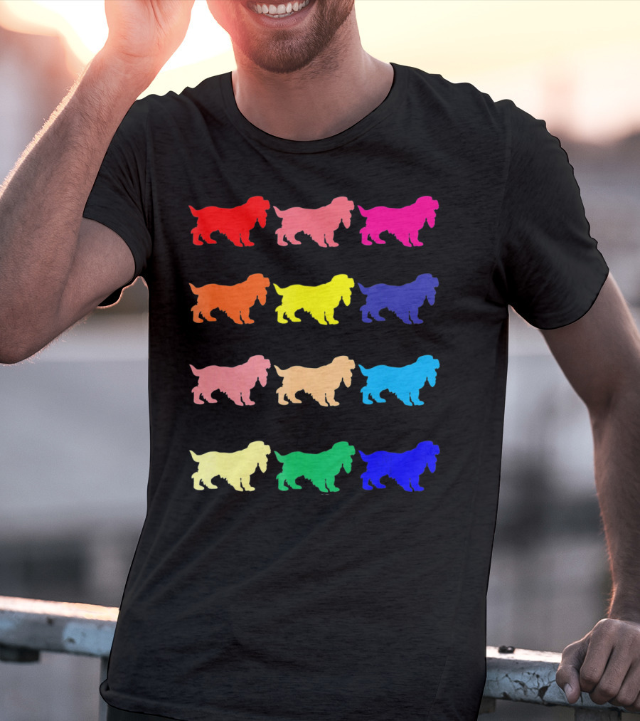 Cocker Spaniel Dog Lovers Multicolored Pop T-Shirt