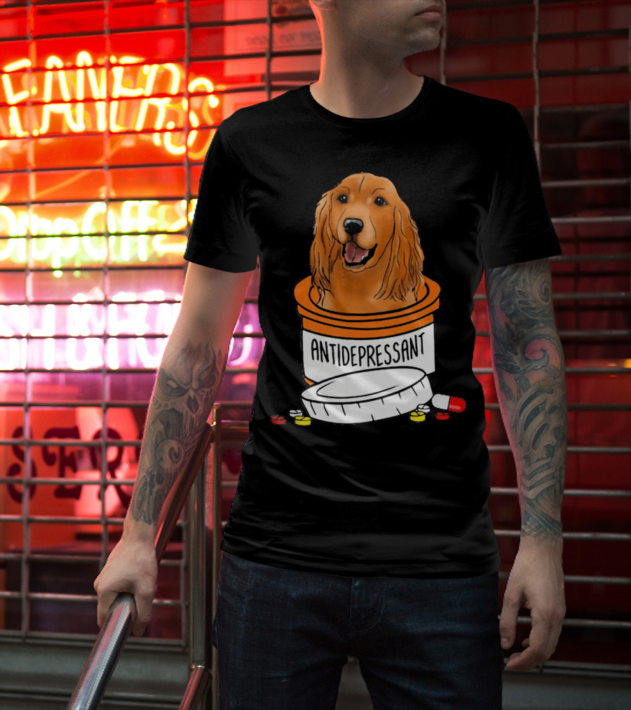 Cocker Spaniel Antidepressant Medicine In Pill Bottle T-Shirt