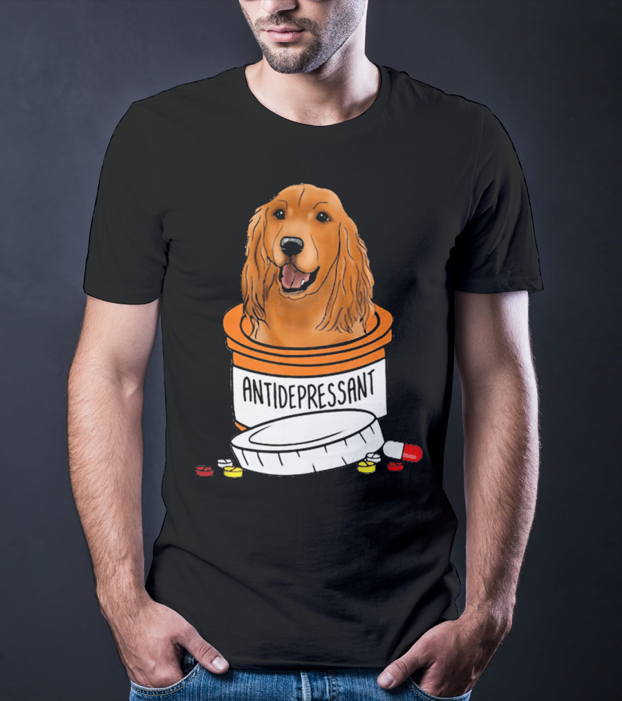Cocker Spaniel Antidepressant Medicine In Pill Bottle T-Shirt