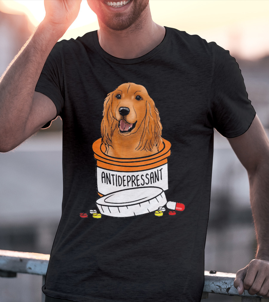 Cocker Spaniel Antidepressant Medicine In Pill Bottle T-Shirt