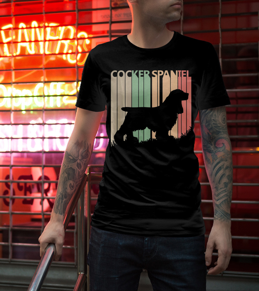 Cocker Spaniel Vintage Silhouette Valentine's Day T-Shirt