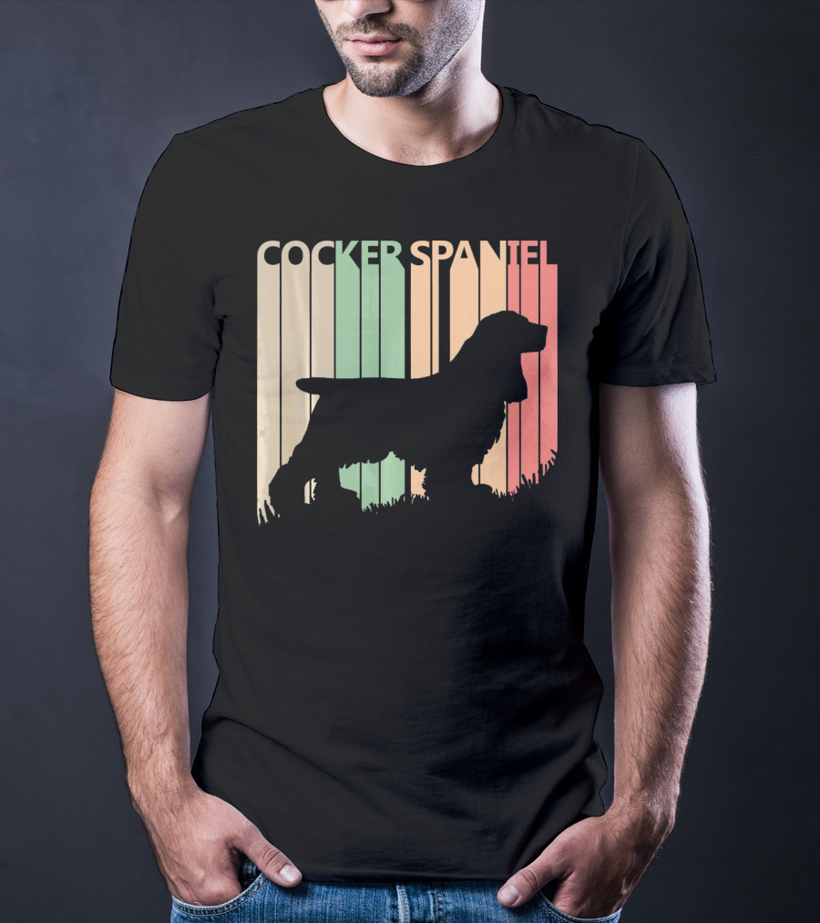 Cocker Spaniel Vintage Silhouette Valentine's Day T-Shirt