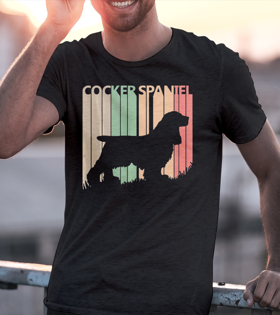 Cocker Spaniel Vintage Silhouette Valentine's Day T-Shirt
