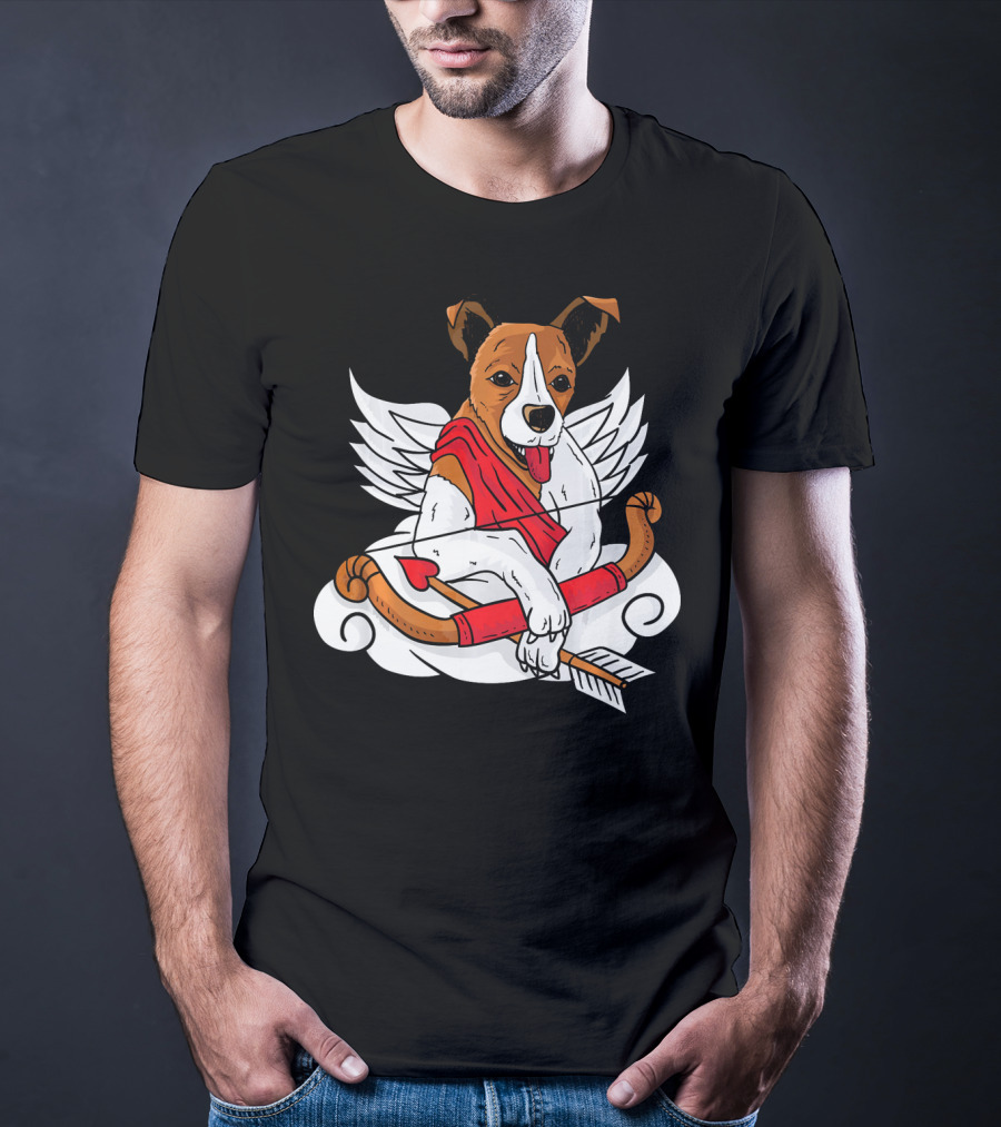 Cupid Jack Russell Terrier With Bow And Arrow For Dog Lovers T-Shirt