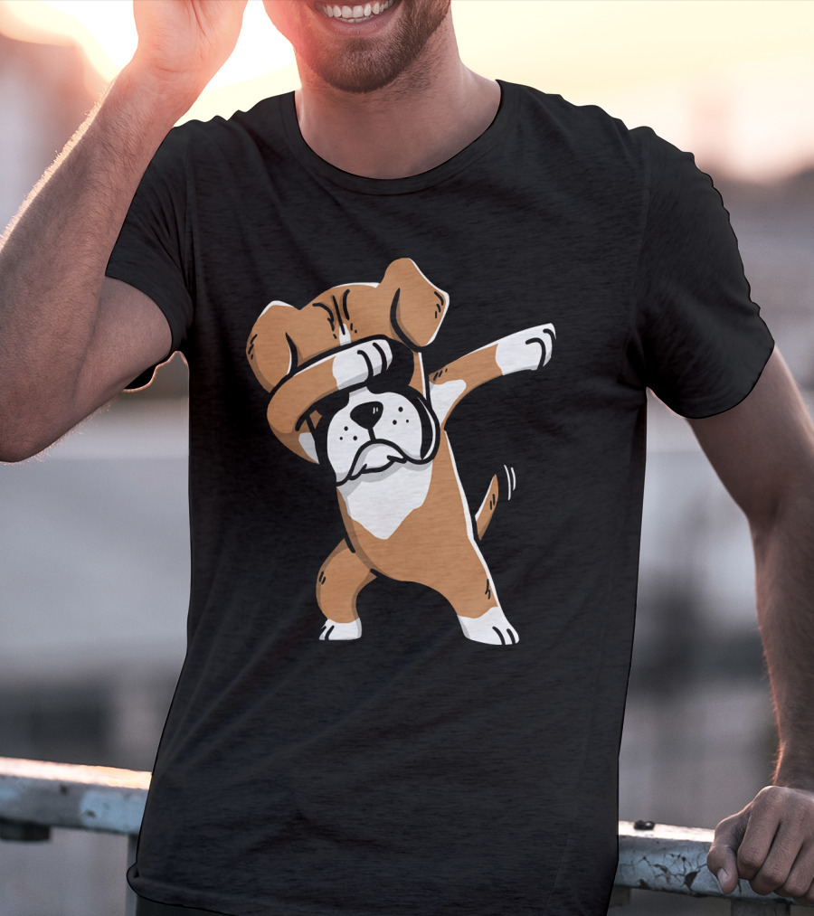 Dab Boxer Dog Hooded Boxer Dab Pose Dog T-Shirt