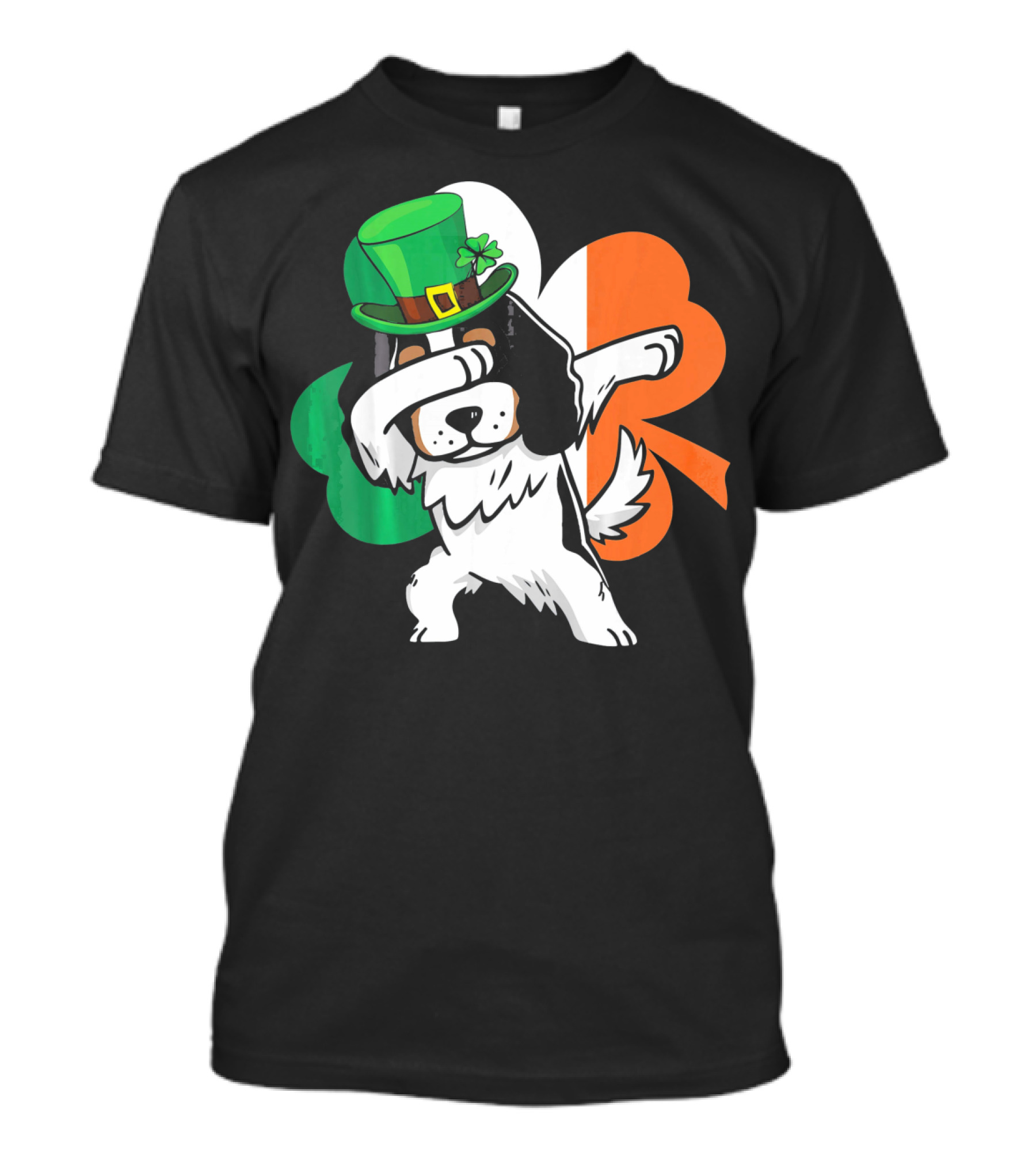 Cavalier King Charles Spaniel Dabbing Irish Clover St Patricks Day T-Shirt