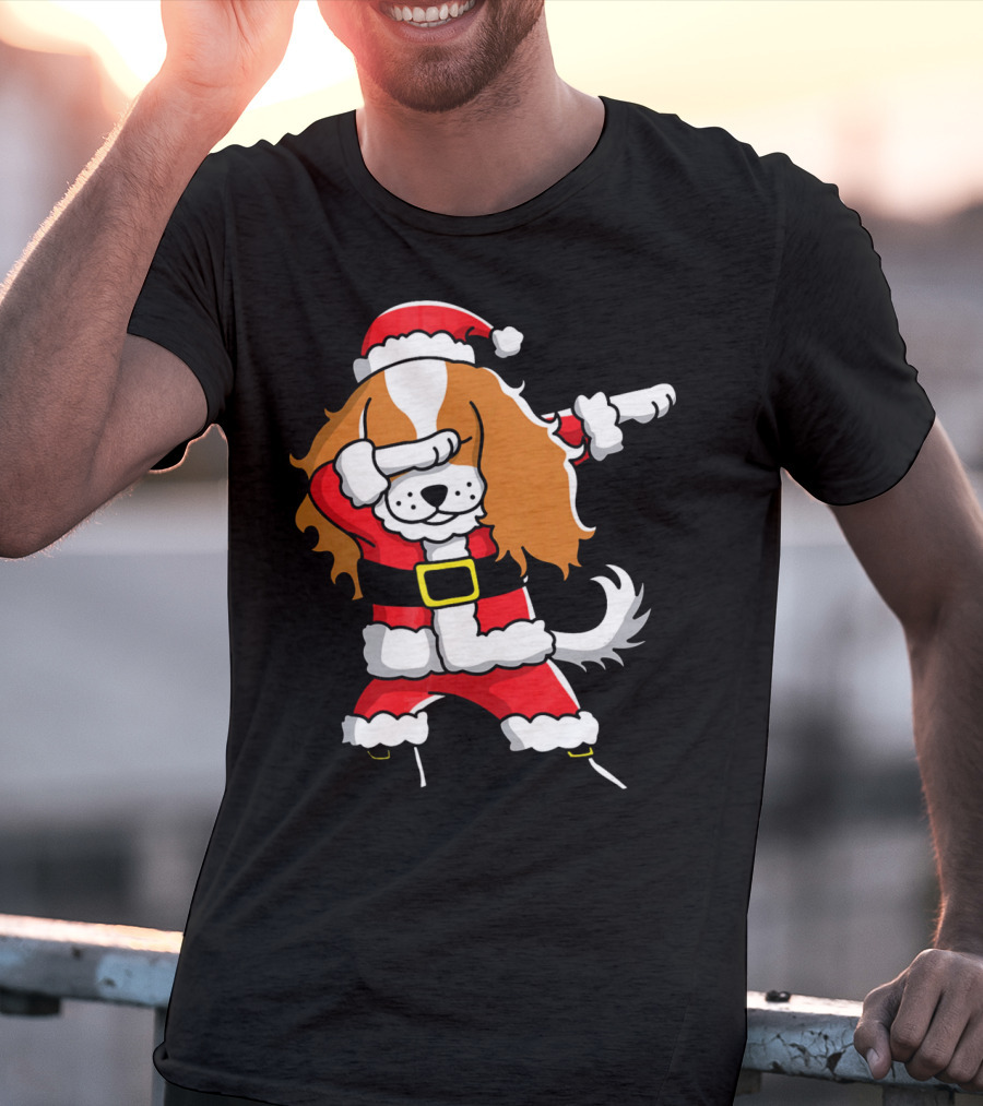 Santa Dabbing Cavalier King Charles Spaniel T-Shirt