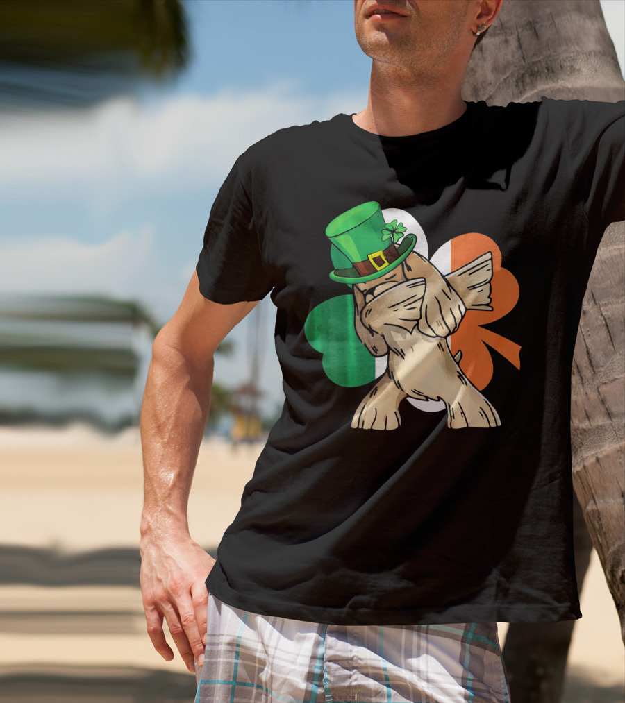 Dabbing Cocker Spaniel Irish Flag Shamrock St. Patrick's Day T-Shirt