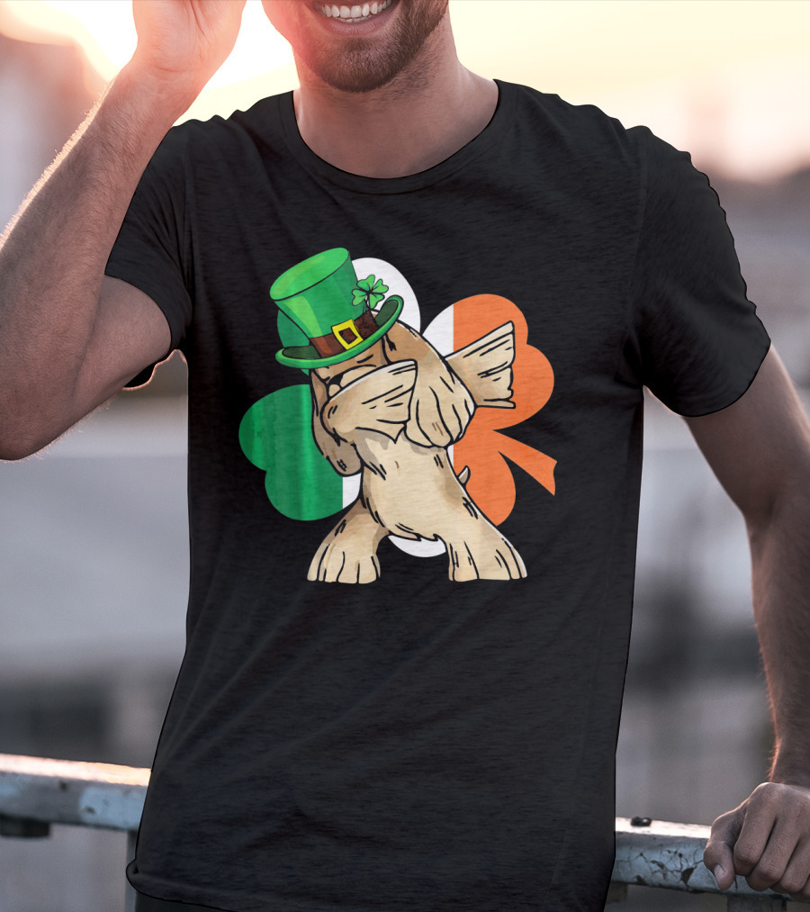 Dabbing Cocker Spaniel Irish Flag Shamrock St. Patrick's Day T-Shirt