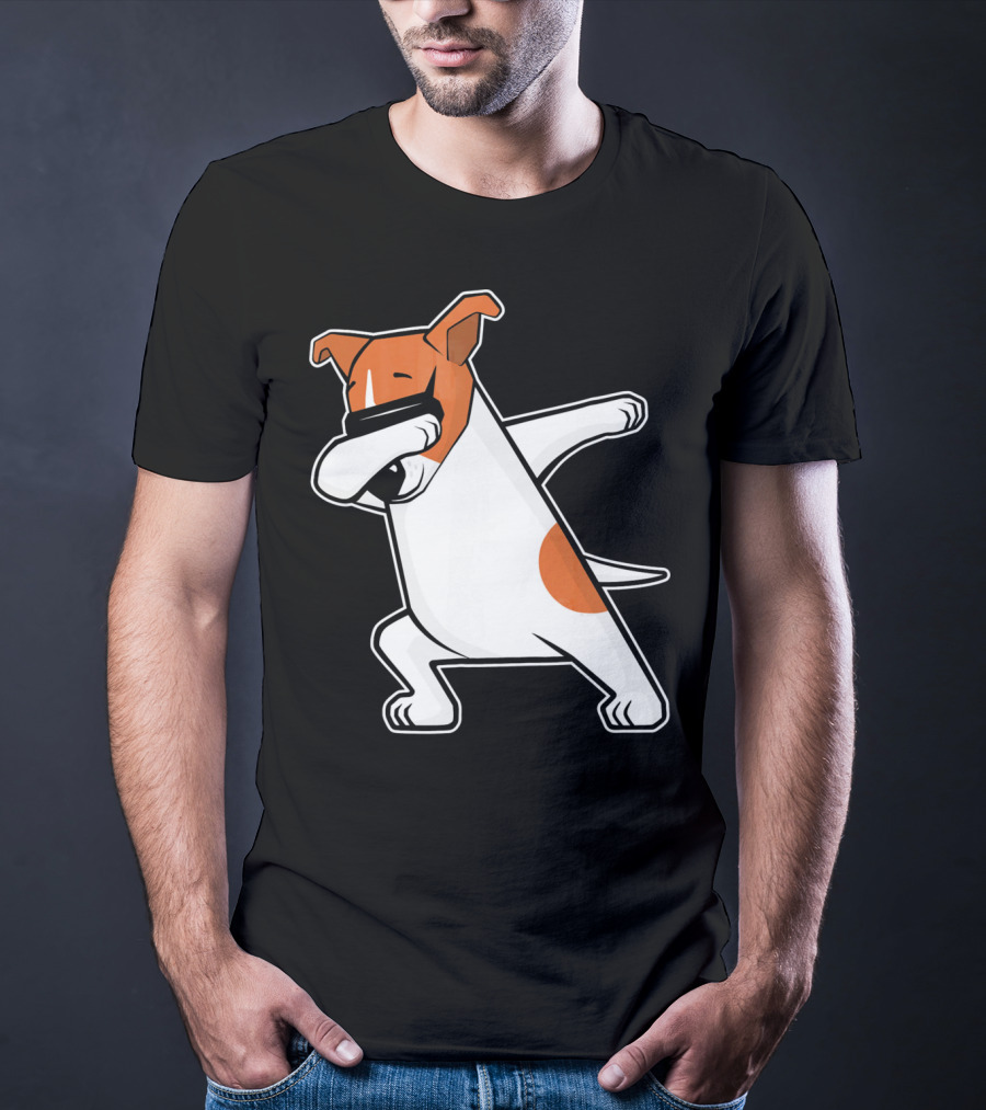 Jack Russell Dog Doing The Dab Dance Funny Cute T-Shirt
