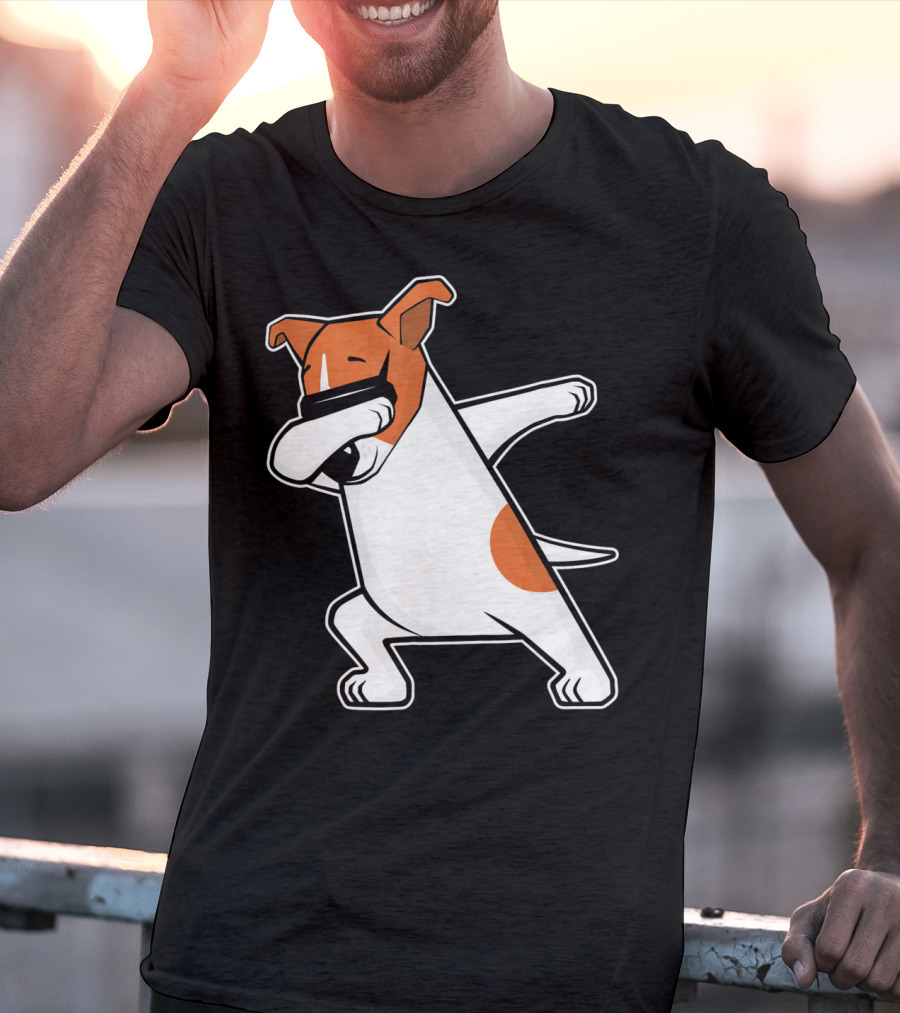 Jack Russell Dog Doing The Dab Dance Funny Cute T-Shirt