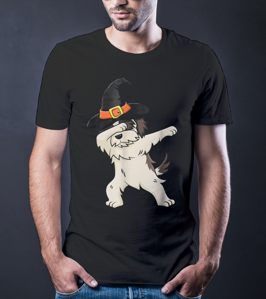 Dabbing Shih Tzu In Witch Hat Halloween T-Shirt