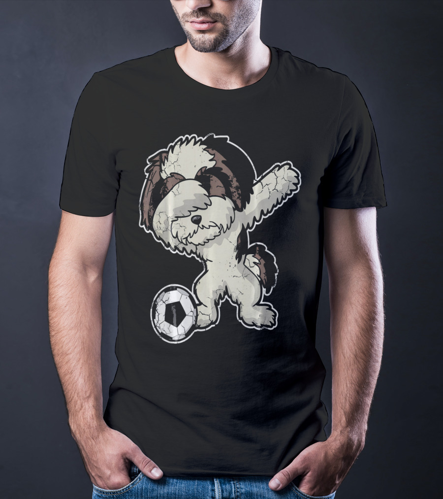 Dabbing Shih Tzu Soccer Dog With Ball T-Shirt
