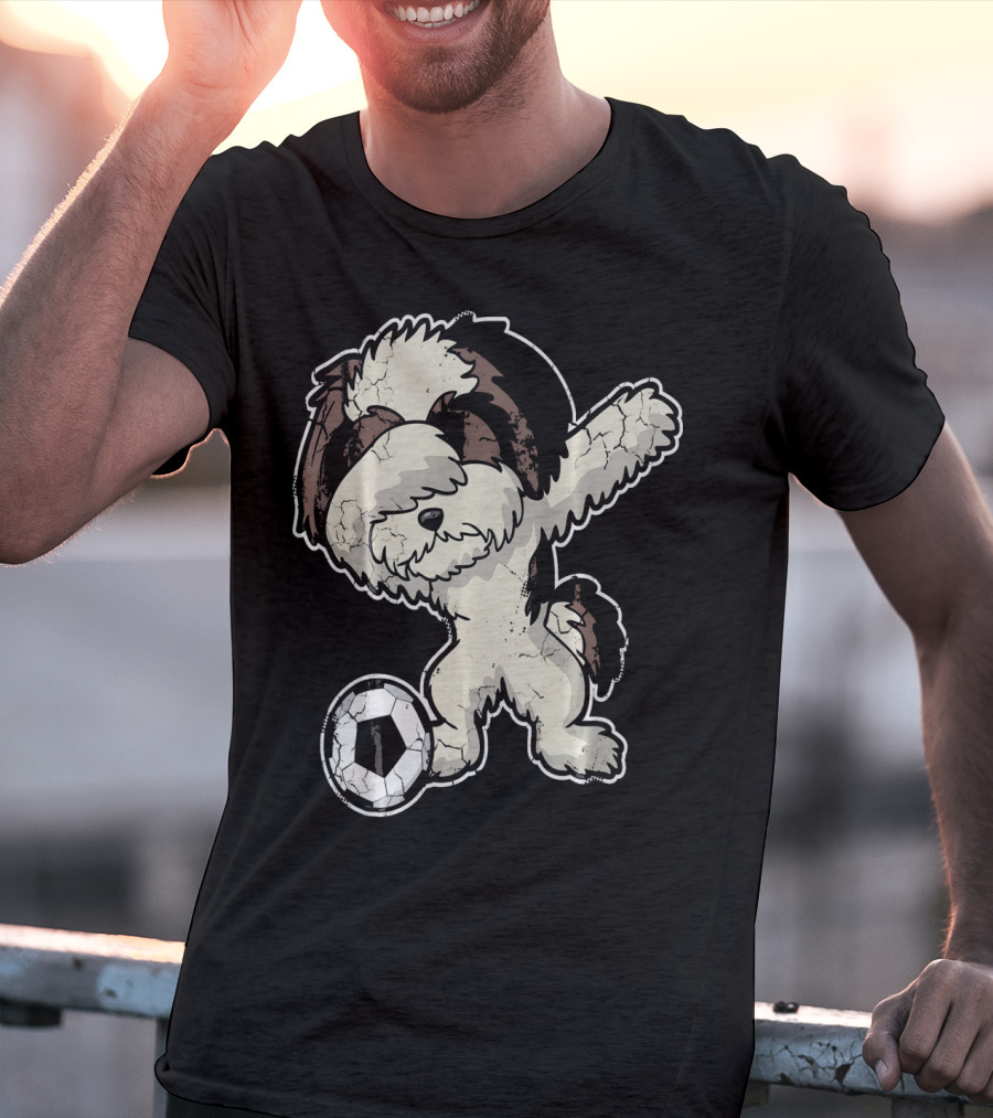Dabbing Shih Tzu Soccer Dog With Ball T-Shirt