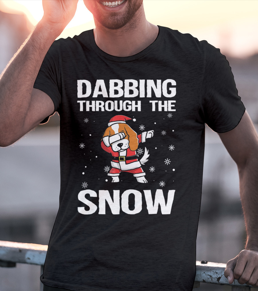 Dabbing Through The Snow Cavalier King Santa Dance T-Shirt