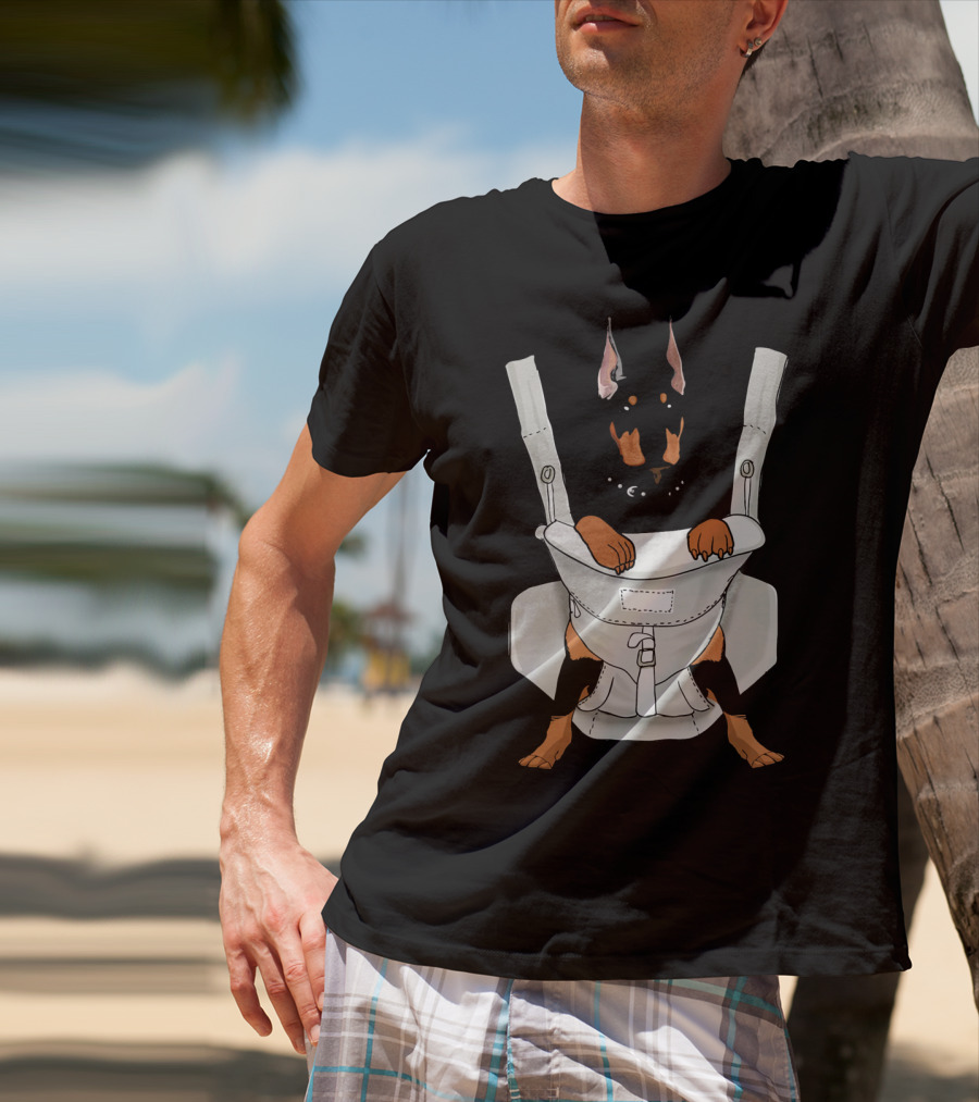 Carrier Doberman With Cartoon Baby Harness T-Shirt
