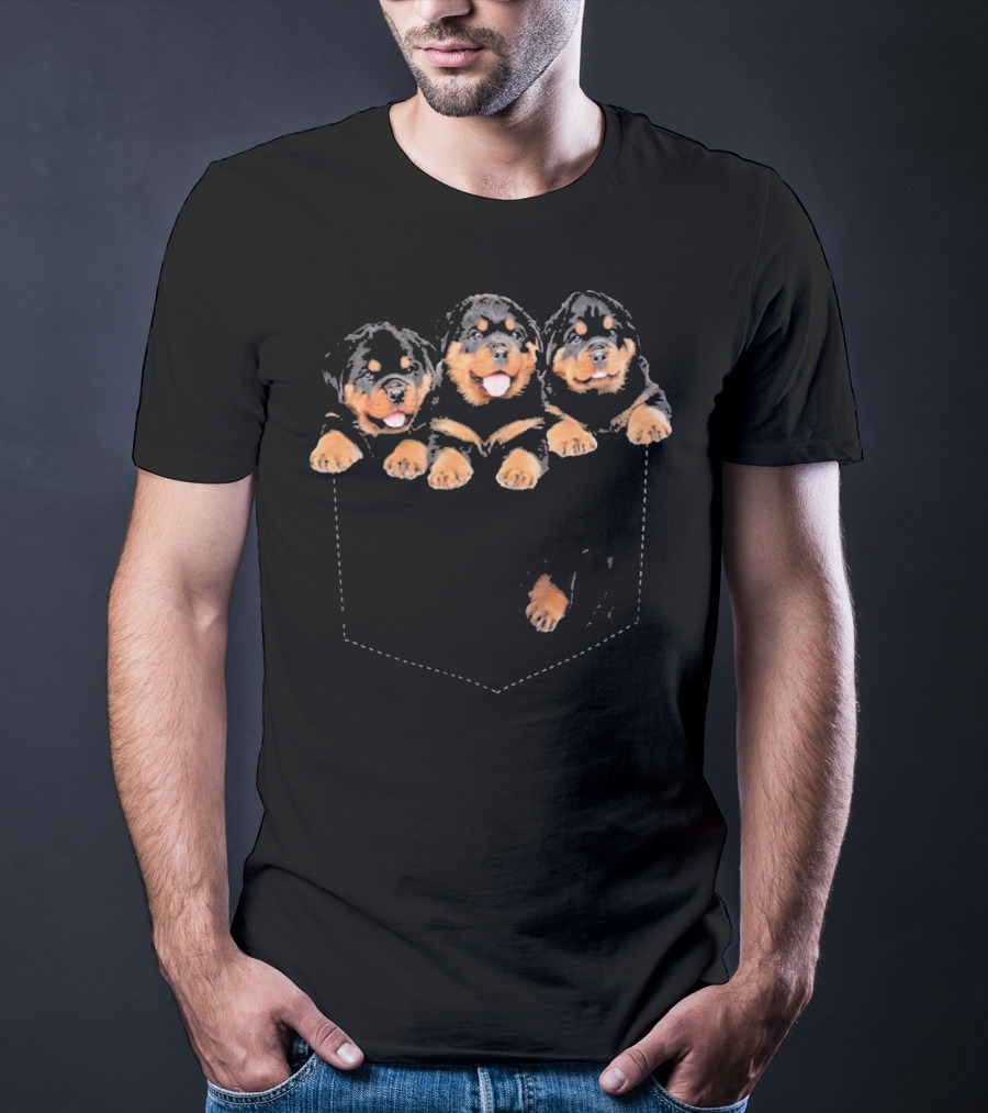 Rottweiler Puppies Trio In Your Pocket T-Shirt
