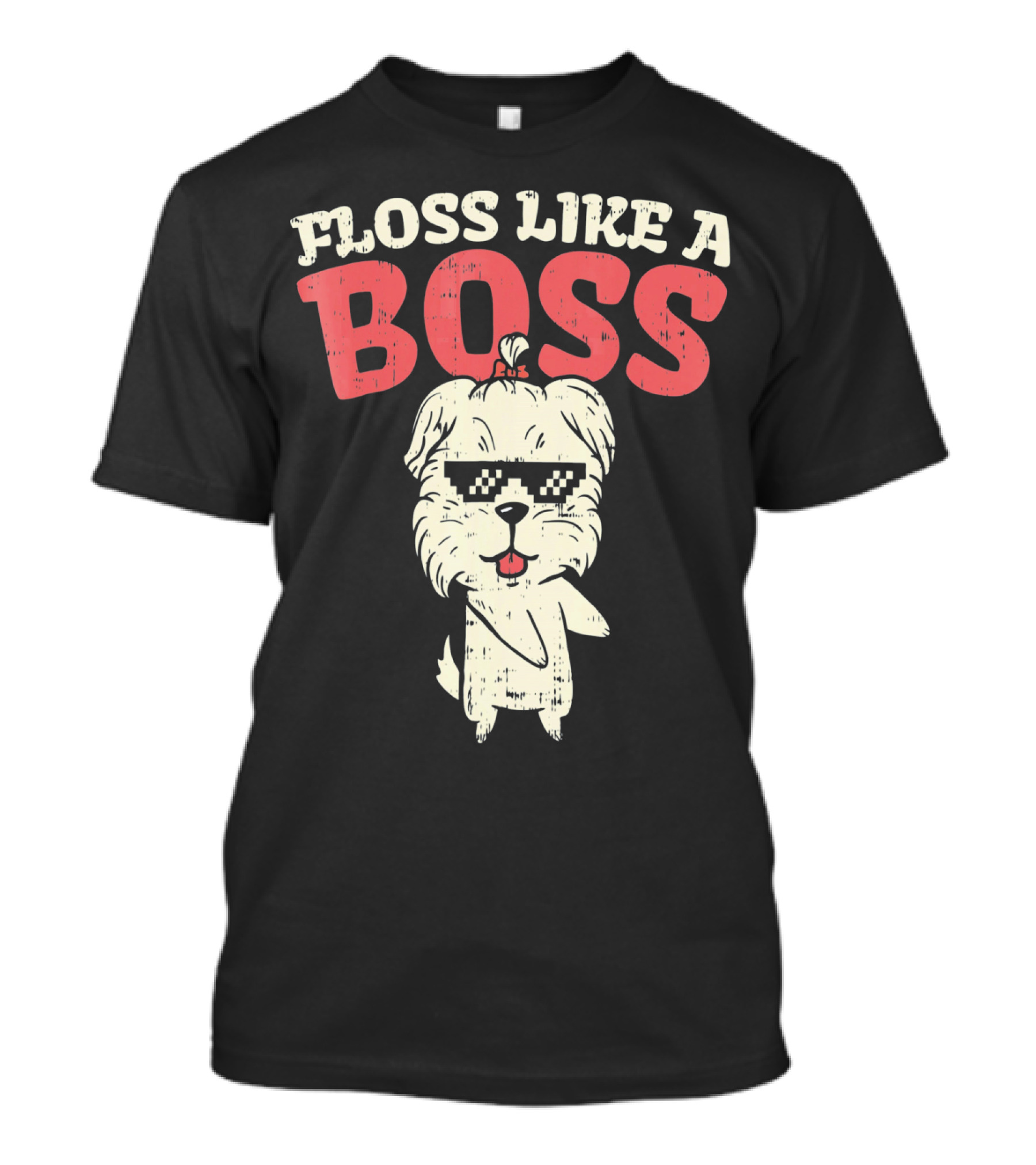 Floss Like A Boss Dance Flossing Shih Tzu With Sunglasses T-Shirt