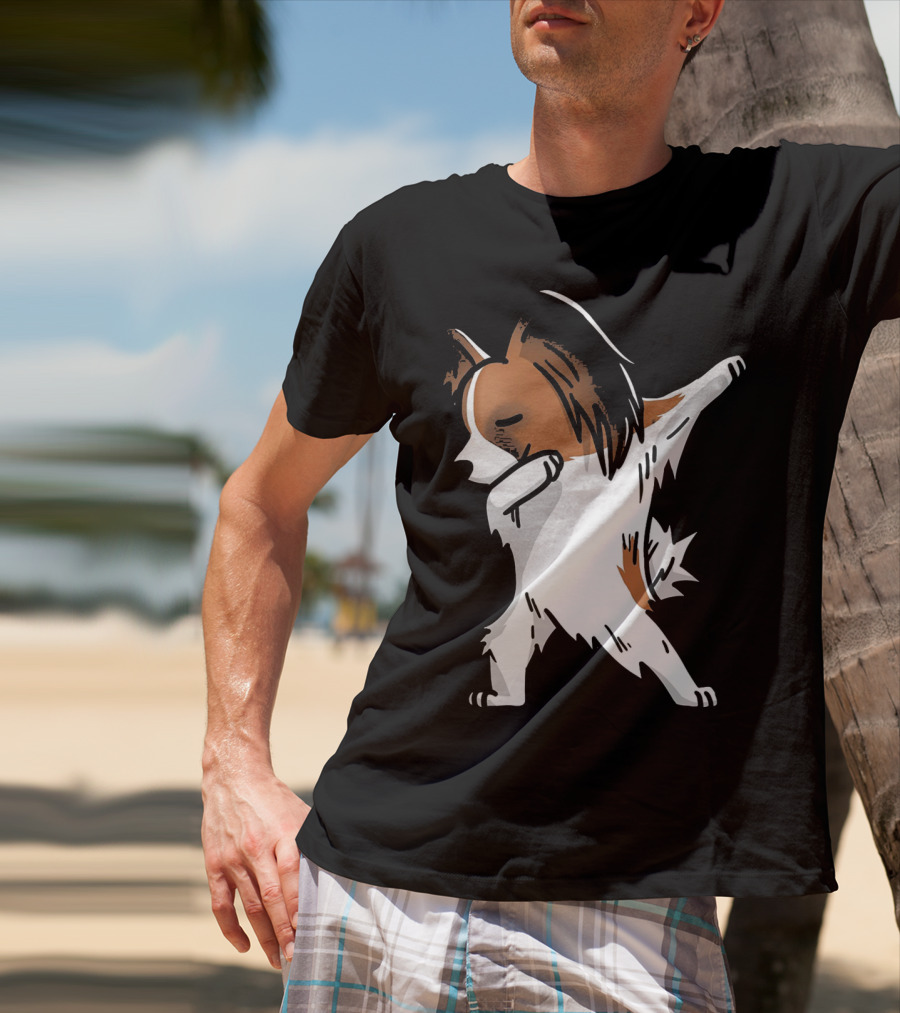 Funny Dancing Papillon Dog Birthday Celebration Party T-Shirt