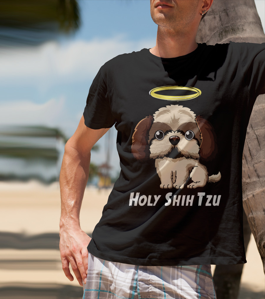 Holy Shih Tzu Funny Dog Owner Halo T-Shirt