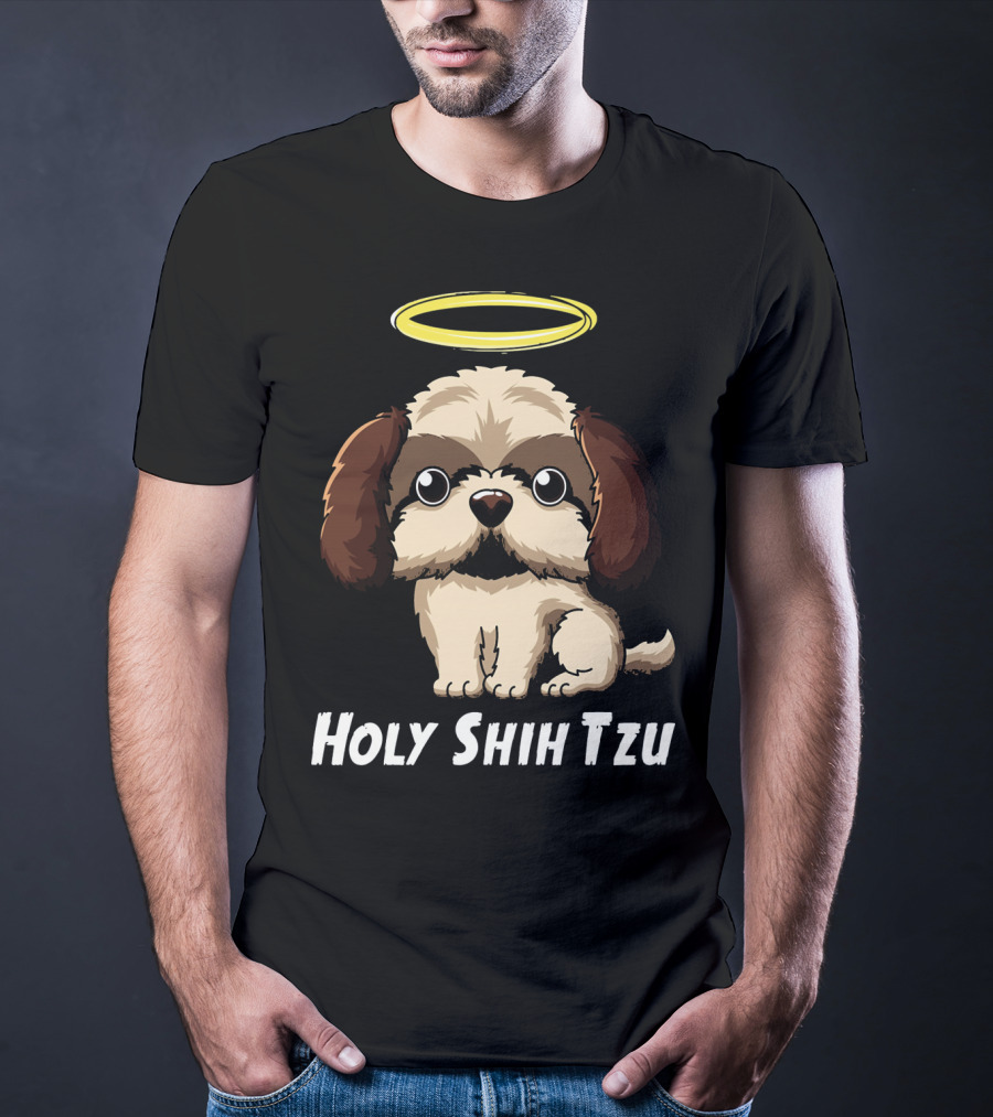 Holy Shih Tzu Funny Dog Owner Halo T-Shirt