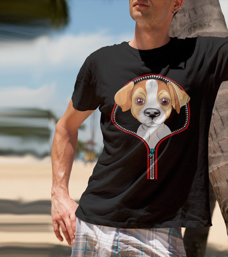 Funny Jack Russell Puppy In Zipper T-Shirt