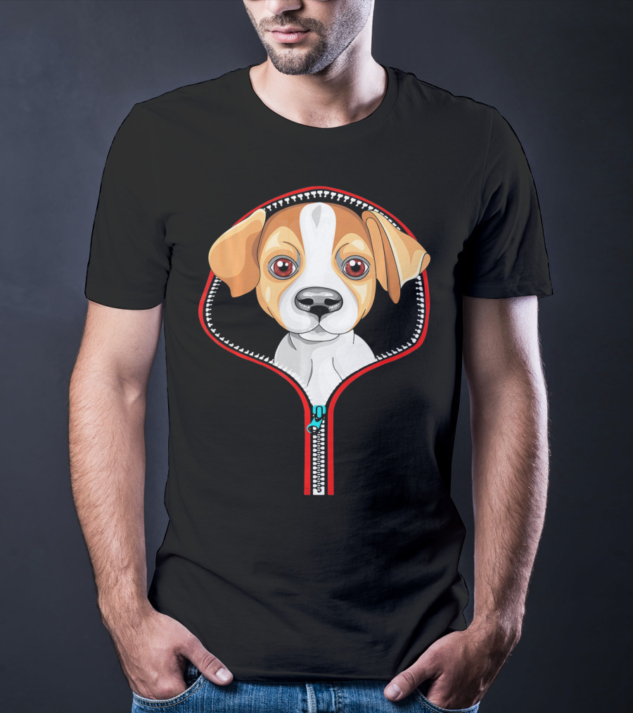 Funny Jack Russell Puppy In Zipper T-Shirt